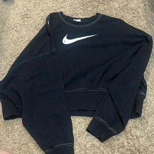 Nike Black Crewneck Sweatshirt with White Swoosh